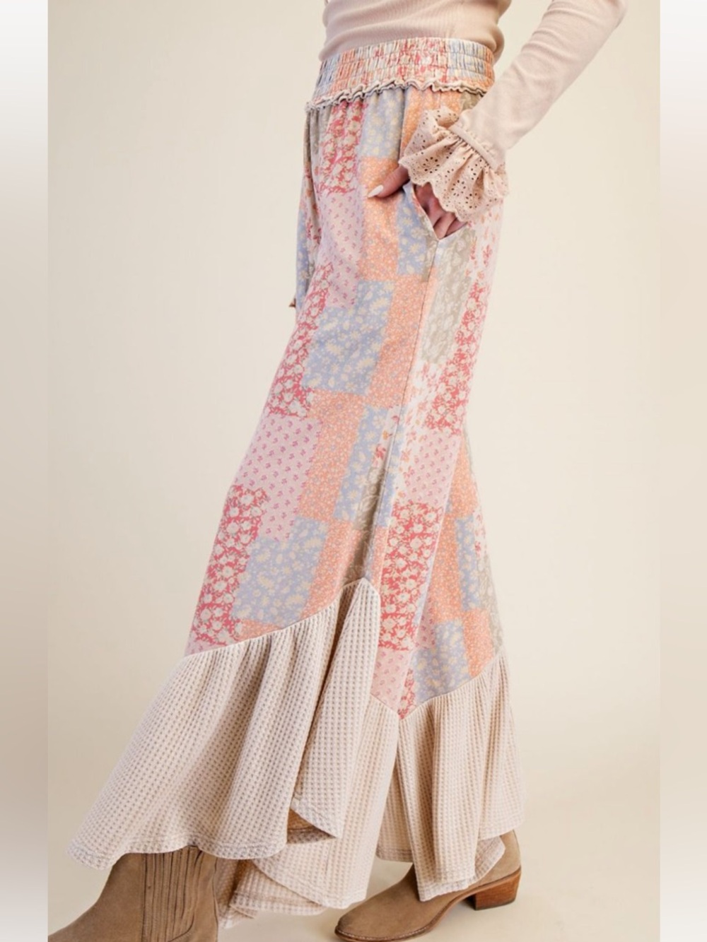 Easel Patchwork Printed Pants - Picture 5 of 6